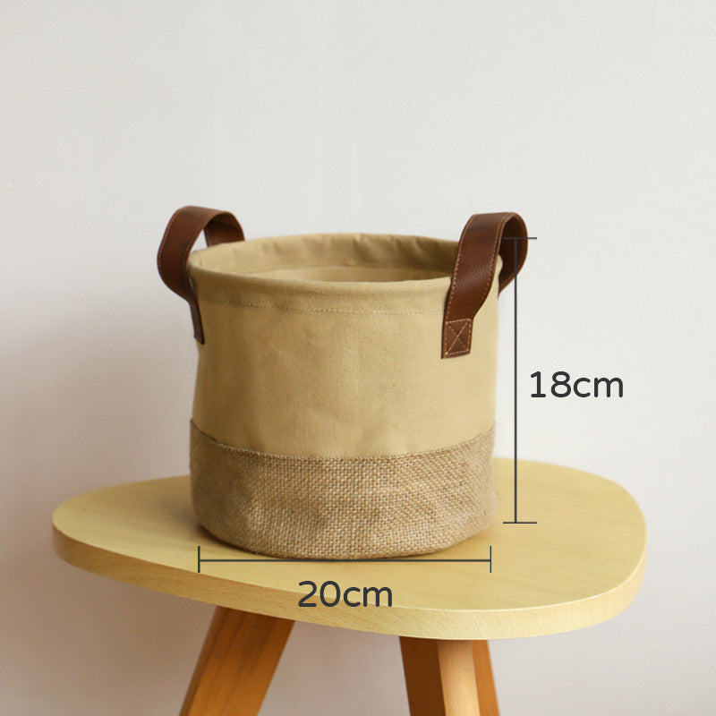 Cotton And Linen Foldable Storage Bucket