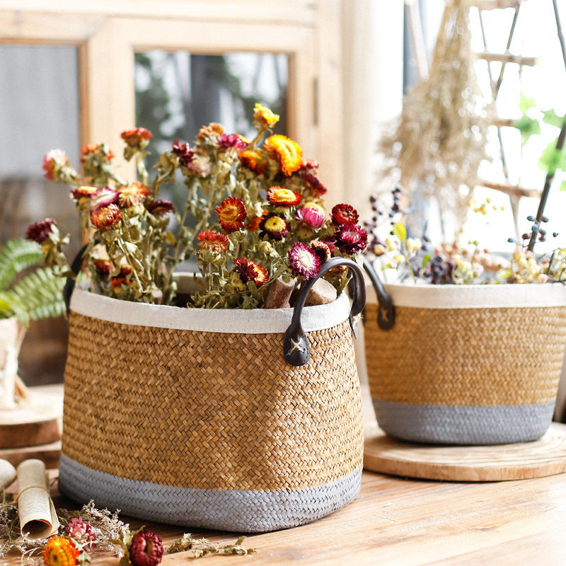 Rustic Charm: Handcrafted Seagrass Basket