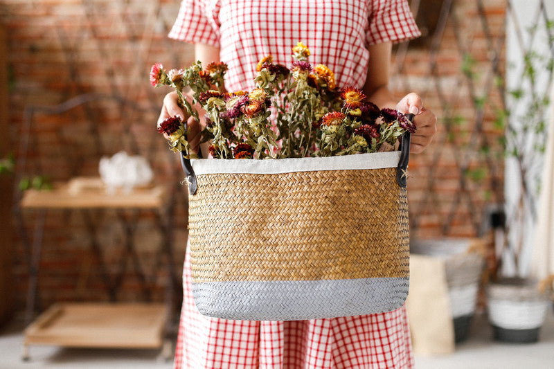 Rustic Charm: Handcrafted Seagrass Basket