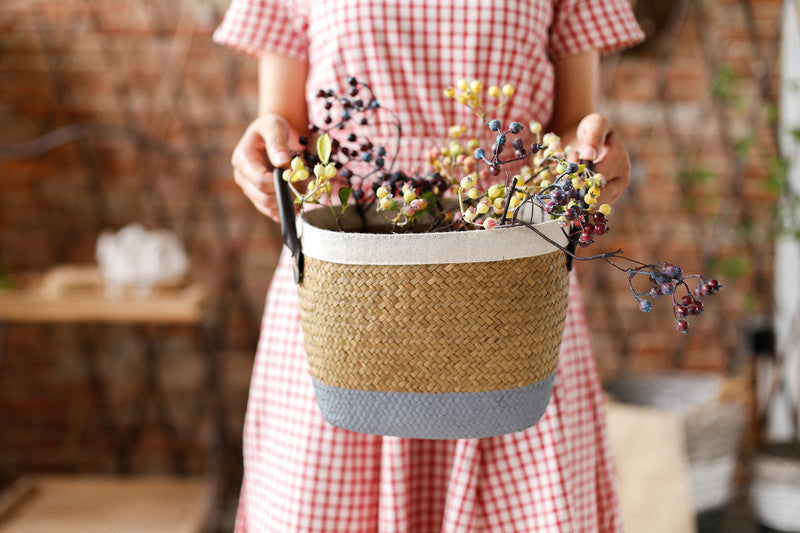 Rustic Charm: Handcrafted Seagrass Basket