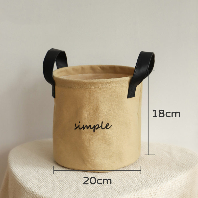 Cotton And Linen Foldable Storage Bucket