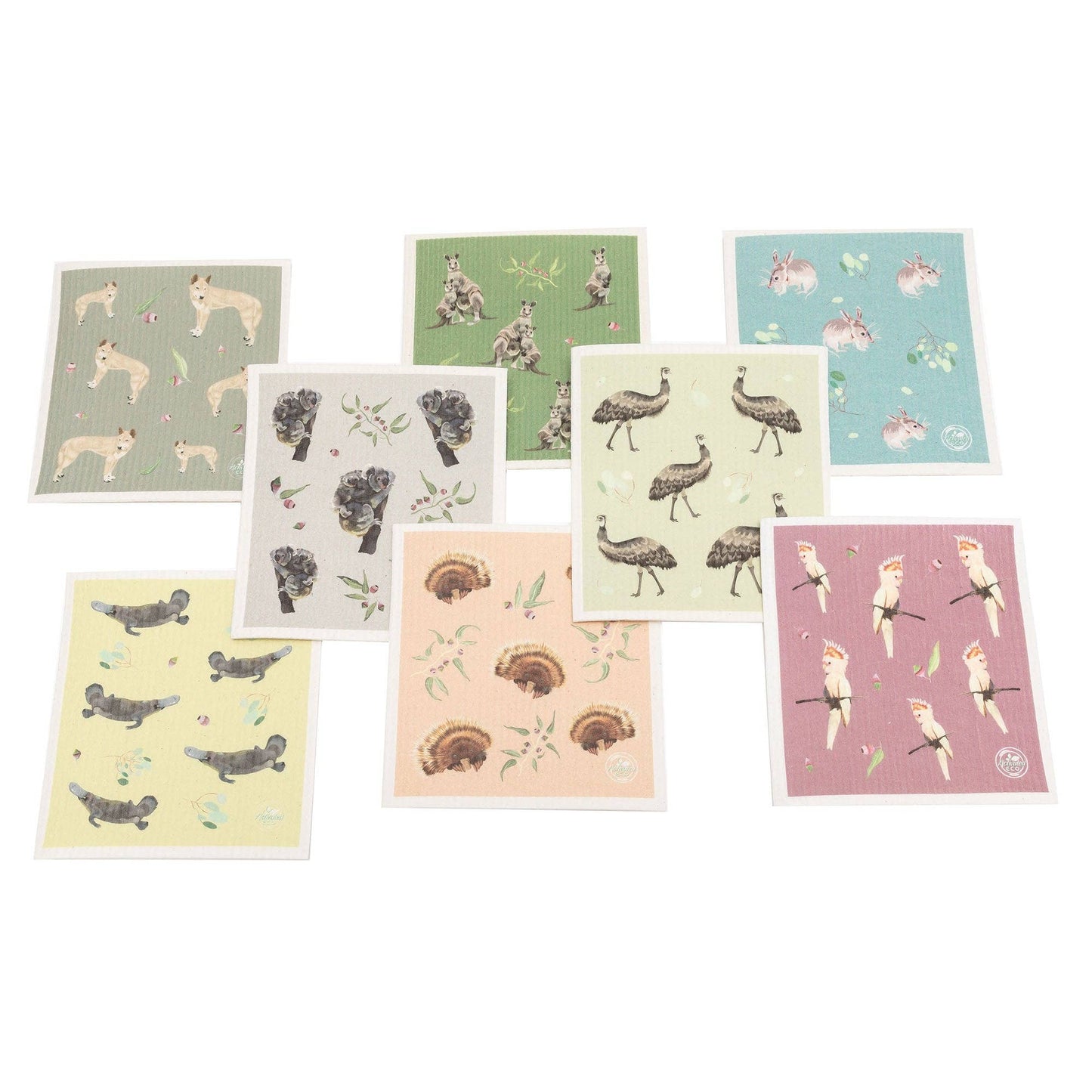 Compostable Cellulose Sponge - 8 Pack Native Animal Print