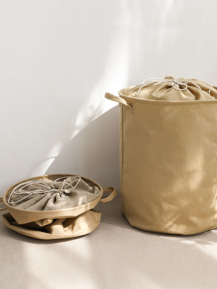 Cotton And Linen Foldable Storage Bucket