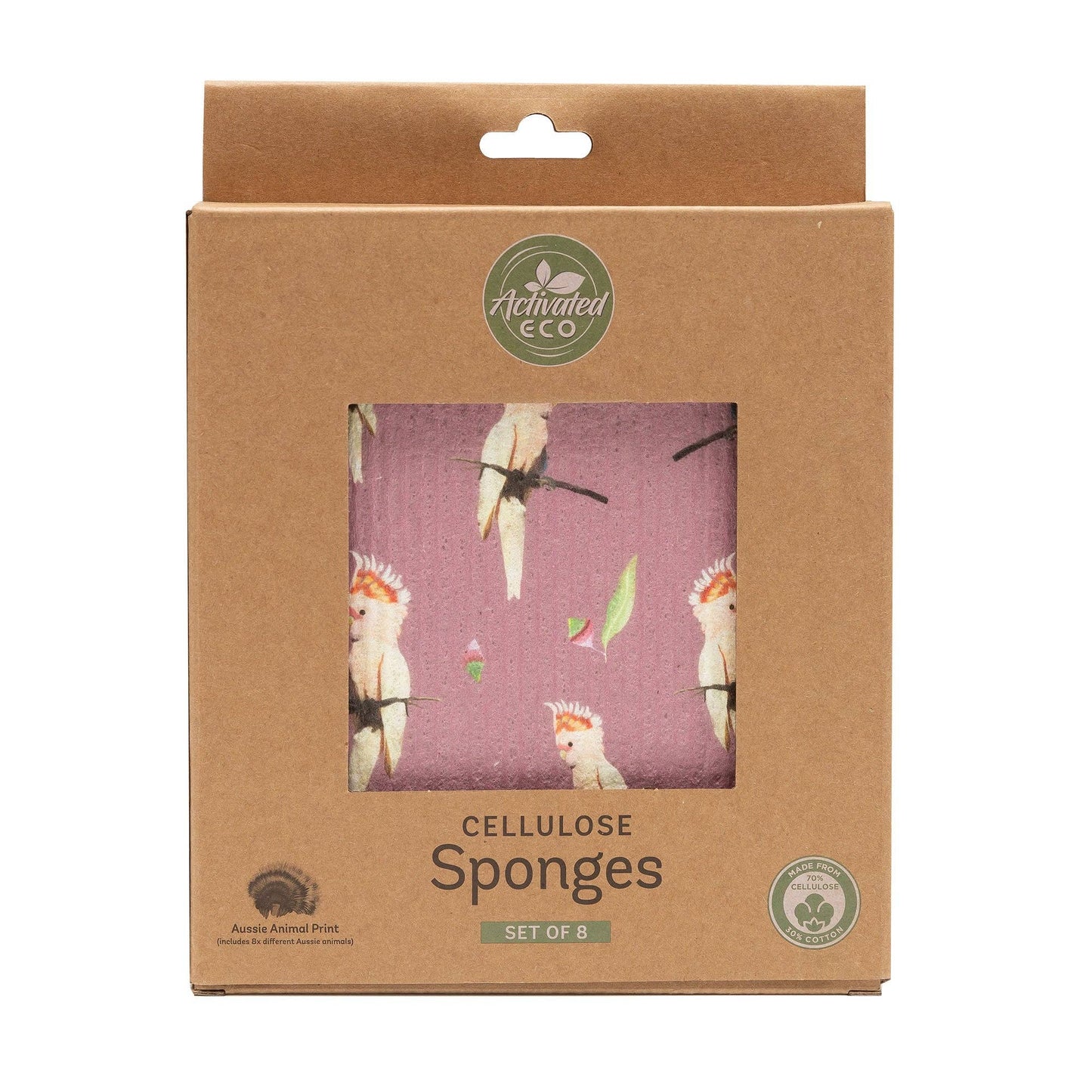 Compostable Cellulose Sponge - 8 Pack Native Animal Print