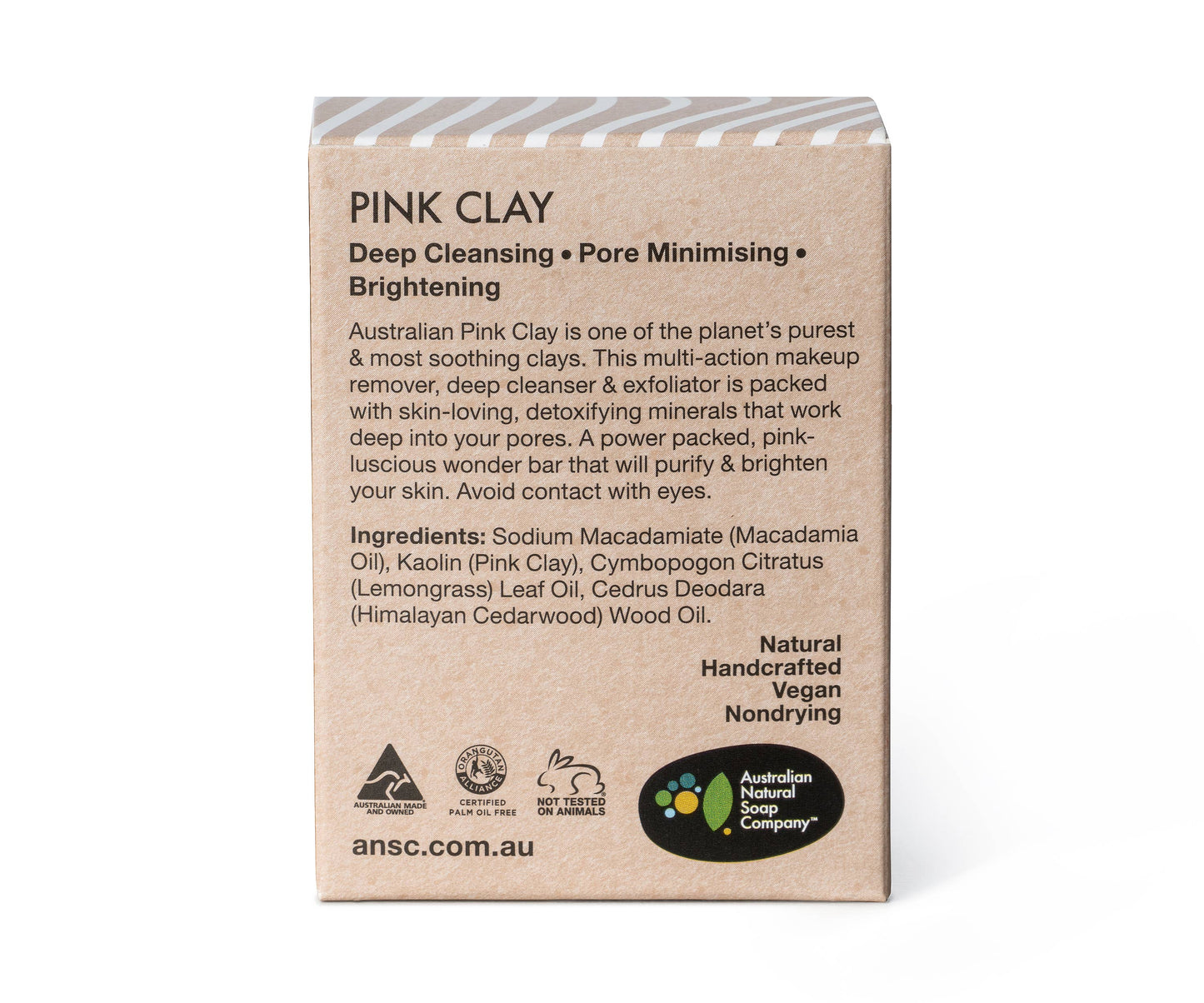 Australian Natural Soap Company Pink Clay Detoxifying Cleanser 100g