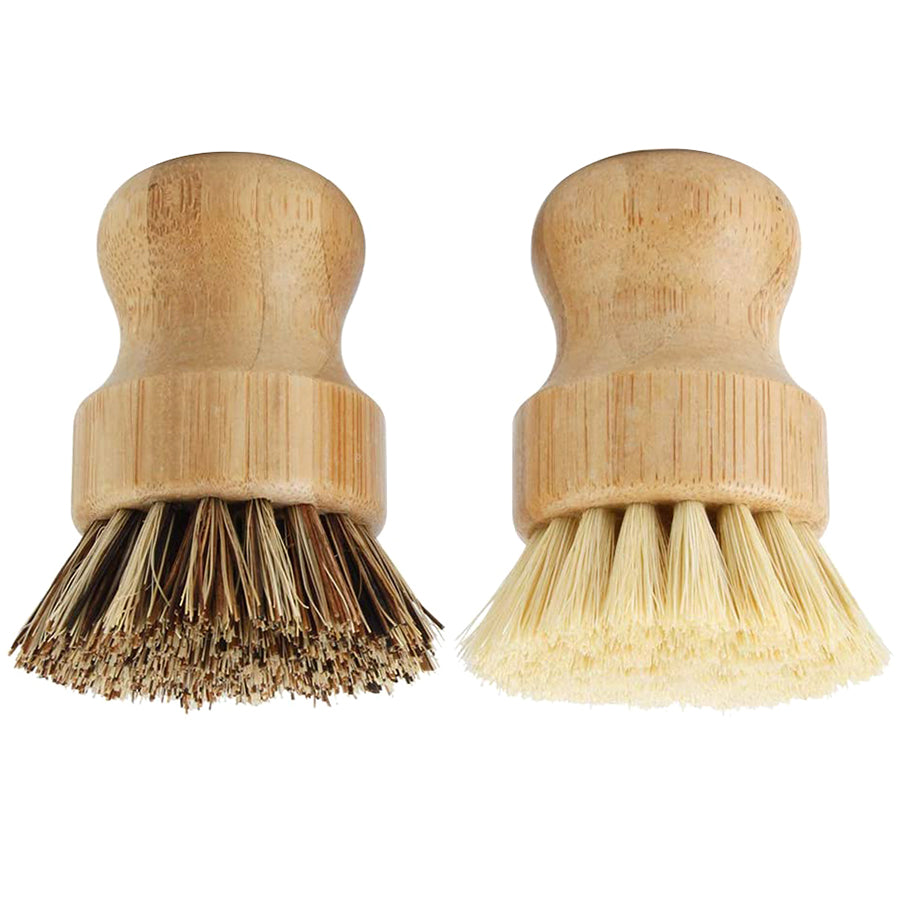 Bamboo Dish Scrub Brushes for Washing Cast Iron Pots/Pans