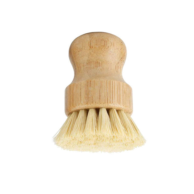 Bamboo Dish Scrub Brushes for Washing Cast Iron Pots/Pans